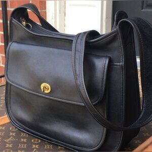 Vintage Coach Taft Crossbody in Black Leather